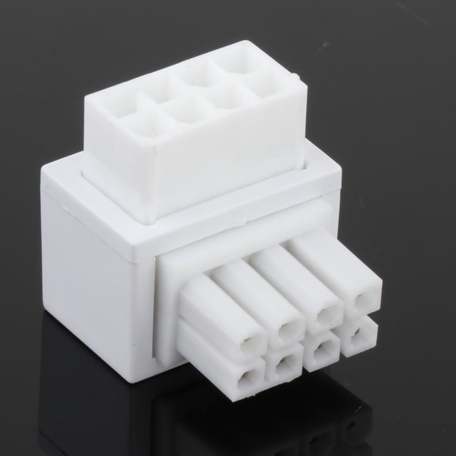 Adaptador de corriente Conector de dirección compacto Ángulo de rotación 8 pines hembra a 8 pines macho 1 unidad para dispositivos portátiles Blanco