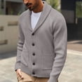 thumbnail image 3 of Yokua Men's Shawl Collar Cardigan Knitted Textured Sweater Button-Up Cardigan, 3 of 8