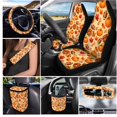 thumbnail image 2 of HUISEFOR Fall Maple Leaf Car Seat Cover Full Set Breathable Comfortable 15 Packs Set Including Steering Wheel Cover, Belt Cover, Garbage Can, Coasters, Fit for Most Cars, Auto, SUVs, 2 of 7