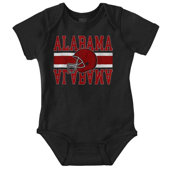 Alabama Football Helmet AL Sports Fan Gender Neutral Printed Baby Bodysuit Brisco Brands NB