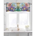 thumbnail image 2 of Purple Spring Floral Kitchen Valances for Windows Farmhouse Linen Window Valance Curtain for Living Room Window Treatment Watercolor Summer Botanical Farmhouse Valance Rod Pocket Topper, 42 x 18 Inch, 2 of 6
