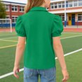 thumbnail image 6 of Tdoqot Girls Polo Shirts- Cute Puff Short Sleeve Summer Casual School Uniform Green Size 5, 6 of 6