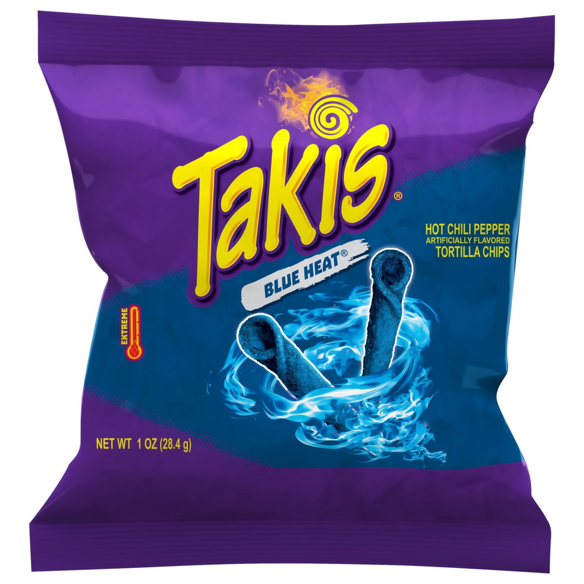 Takis Blue Heat Tortilla Chips, Hot Chili Pepper, 1 oz, 50 ct