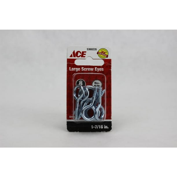 17/16" Zinc Plated Large Screw Eyes Ace Nails, Screws, & Staples 5360235