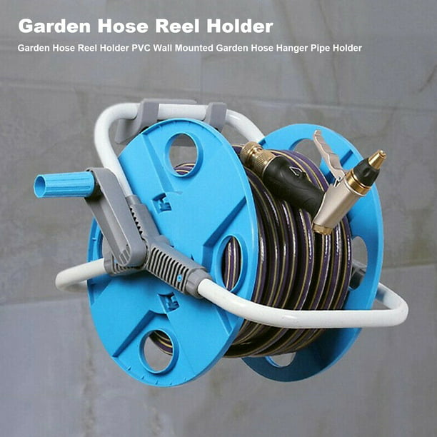 2Pcs Garden Hose Reel Holder PVC Wall Mounted Garden Hose Hanger Pipe Holder  with 8Pcs Expansion Screws 