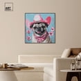 thumbnail image 3 of Pink Cowboy Pup Canvas Trendy Animal Art by Art Remedy, Black Frame, 40" x 40", 3 of 7