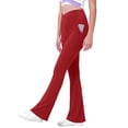 thumbnail image 2 of EnJoCho Girls High Waisted Flare Leggings Yoga Bootcut Pants Solid Color Full Length Bell Bottoms Cross Stretchy Dance Trousers 70s Style, 2 of 6
