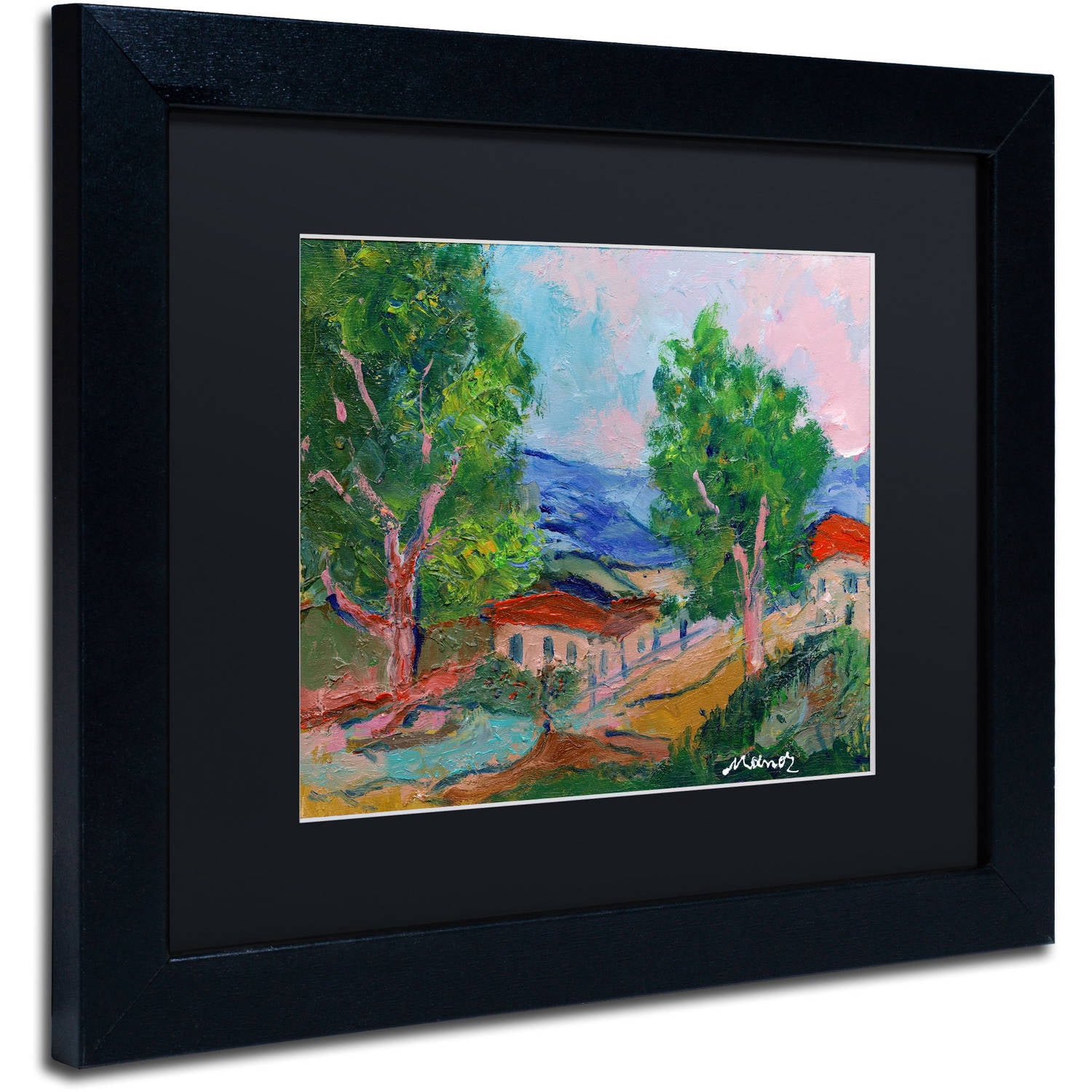 Trademark Fine Art "Tree Valley" Canvas Art by Manor Shadian Black Matte, Black Frame