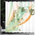 thumbnail image 3 of Ambesonne Floral Shower Curtain, Spring Themed Butterfly Leaf, 69"Wx70"L, Mint Green, 3 of 4