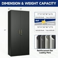 thumbnail image 3 of AUHUP 71" Metal Cabinet with Locking Doors and Adjustable Shelves, Black Garage Storage Cabinet for Warehouse, Basement, Home Office, Tool File Storage Utility Cabinets, 3 of 8