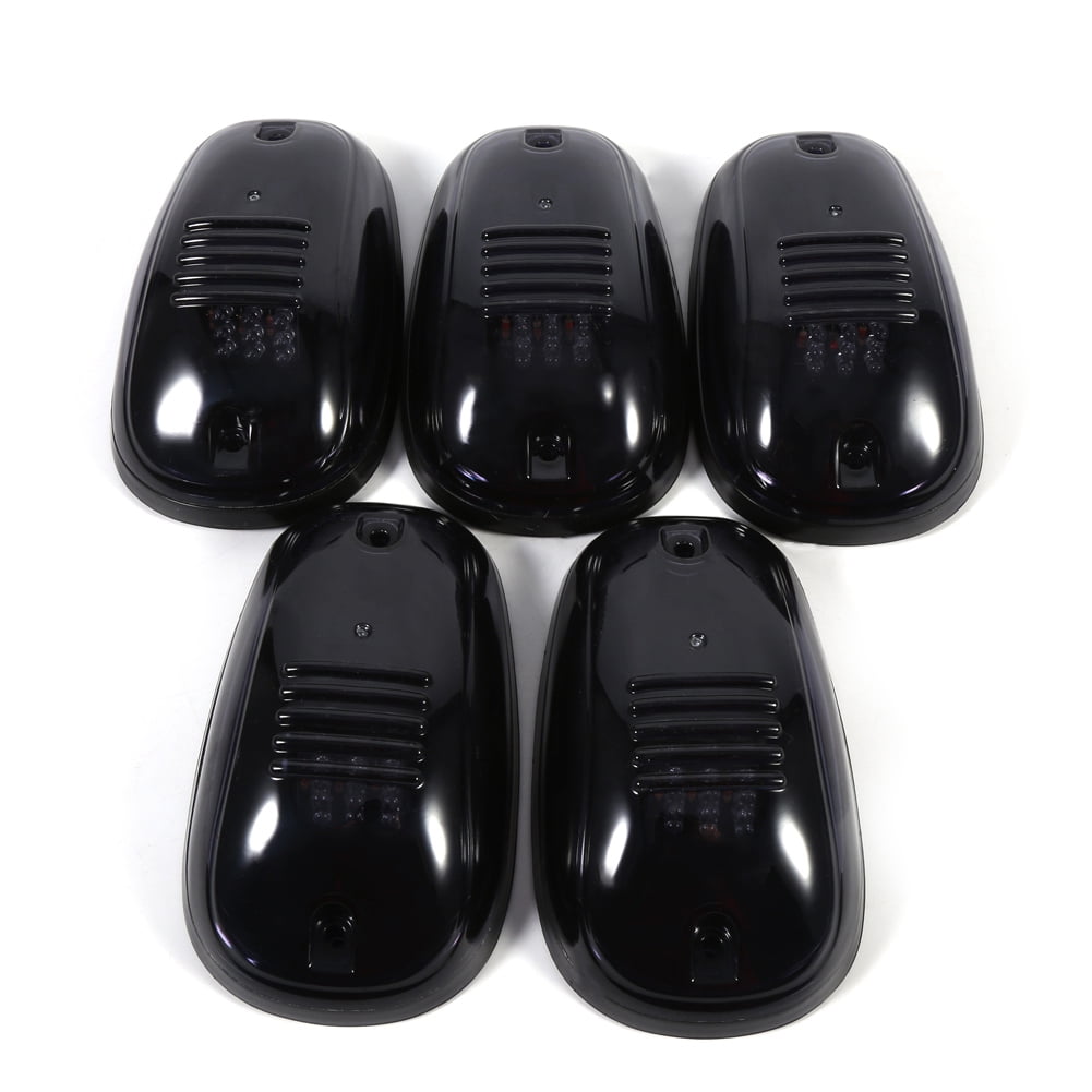 Gegong 5Pcs Smoked Cover Amber LED Cab Roof Top Marker Running Light ...