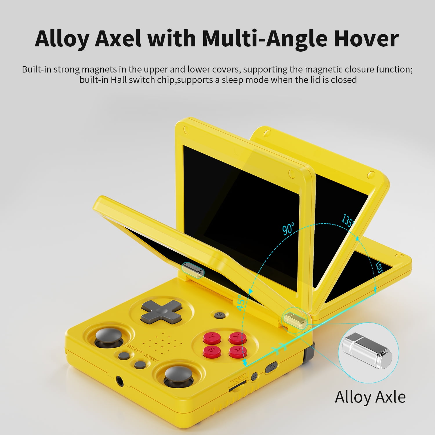 RG34XXSP Handheld Game Console,3300 mAh Battey,3.4 inch Screen Support 30+ Simulators 5G WiFi Bluetooth HD Indigo Yellow