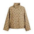 thumbnail image 4 of Aloohaidyvio Women's Polka Dot Jackets Fall Trendy Lightweight Stand Collar Coat Zip Up Outerwear with Pockets, 4 of 7