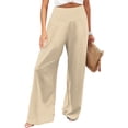 thumbnail image 2 of Women's Palazzo Lounge Pants Wide Leg High Waist Pull-On Flowy Toursers with Pockets XL, 2 of 5