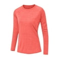 thumbnail image 4 of WTOBBY Women's Solid Color Long Sleeve Sports Top, Fitness Slim Fit Shirt with Finger Cots, Athletic Wear for Active Lifestyle, Breathable Workout Tee,Hot Pink M, 4 of 6
