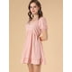 thumbnail image 4 of Vestido De La Muñeca Cuello V Manga Corta Dobladillo Con Volantes Para Mujeres Rosa M, 4 of 6