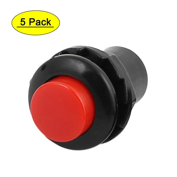 5pcs AC250V 3A 2 Terminals SPST On/Off Momentary Push Button Switch Red