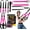 Pink, variant on Resistance Kit | Full- Workout with Suspension Trainer Straps, Door Anchor, Handles, and Carrying Bag | Complete Gym Equipment