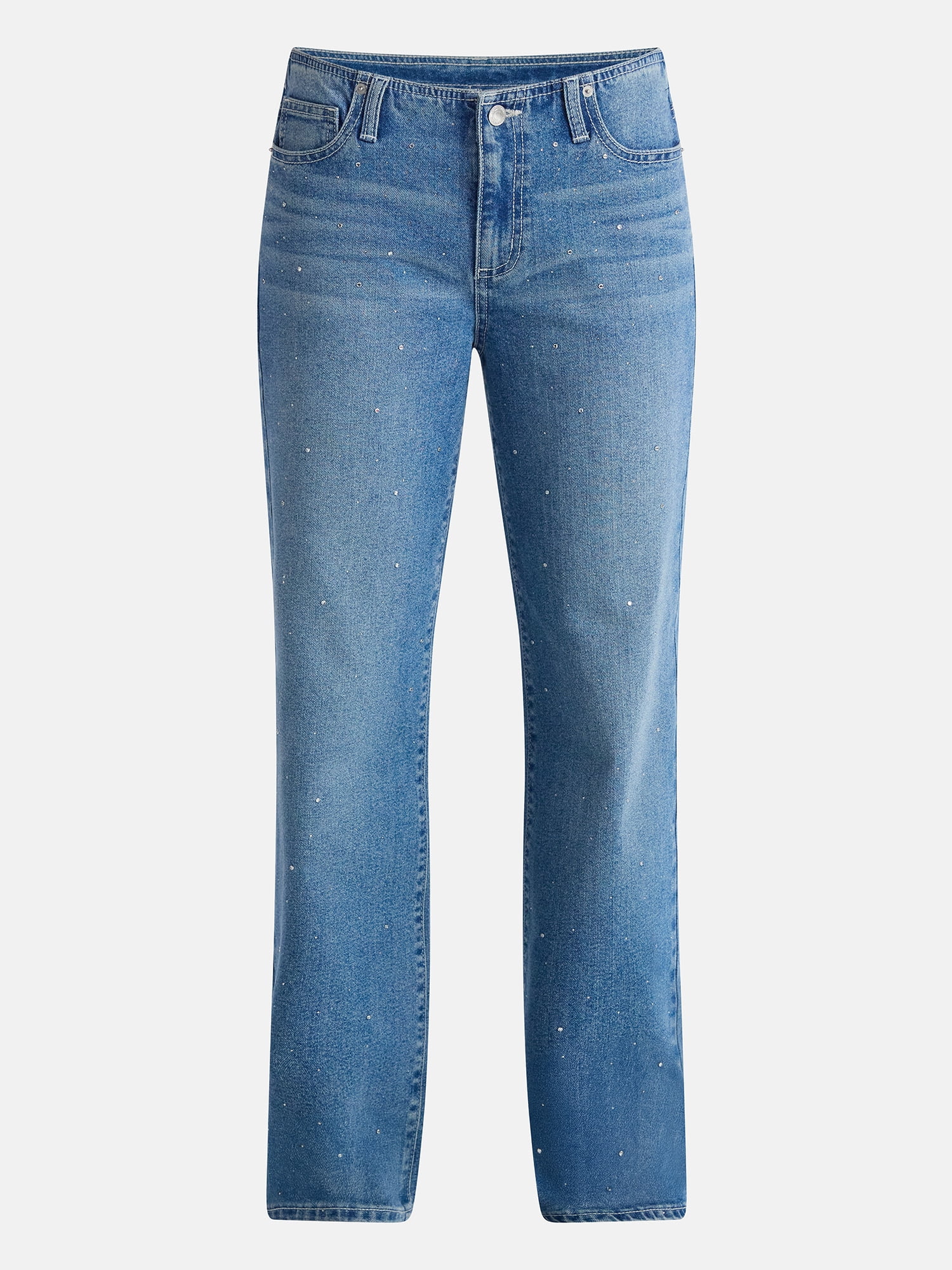 No Boundaries Studded Baggy Wide Leg Jeans, 31.5'' Inseam, Women's
