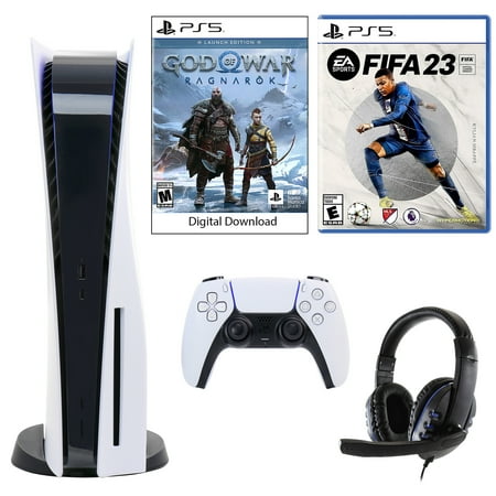Sony PlayStation 5 Core Console with God of War: Ragnarok with Universal Headset and FIFA 23