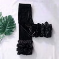 thumbnail image 4 of Zanarzt Toddler Fleece Leggings Toddler Girls Ruffles Leggings Cotton Pants Kids Stretchy High Waist Legging Black,4-5 Years, 4 of 9