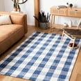 thumbnail image 2 of SAFAVIEH Marbella Phylliss Checkered Area Rug, Navy/Ivory, 6' x 6' Square, 2 of 11