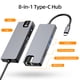 thumbnail image 2 of 8-en-1 Tipo-C Hub USB-C Convertidor Carcasa de aleación de aluminio 2 * USB3.0 + 1 * PD + 1 * HD + 1 Meterk  Gris, 2 of 6