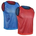 thumbnail image 4 of Athllete Set of 6 Reversible Jerseys Pinnies Training Vest Scrimmage Practice Jersey (Red/Blue, Large), 4 of 6