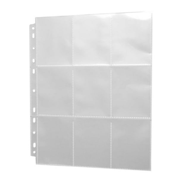 baseball card binder sheets walmart Tioplior 120 Pack 9 Pocket Double Side Sleeves Holds 2160 Cards,Trading Card Binder Sleeves for 3 Ring Binder, Card Sleeve Pages fit for Baseball, Football, Business, Cards High transparents and waterproof for ensure you can keep contents visible and safe when you storage your cards Trading Card Sheets for Collectors