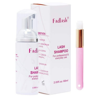 FADLASH Lash Shampoo 60ml Eyelash Extension Cleanser , with a brush Wash Foaming Eyelid Cleanser Gentle Formula For Sensitive Skin Professional Salon& Self Use