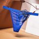 thumbnail image 3 of Gibobby Paquete de Tanga para dama Ropa interior de encaje para mujer Tangas Bikini Bragas G String Tanga Stretch Ladie Brief Thong(Azul,Talla única), 3 of 4