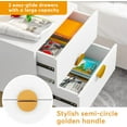 thumbnail image 2 of Tribesigns Nightstands, 2 Drawers Modern Nightstand, Bedside Tables with Gold Legs, Side Table for Bedroom, 2 of 7