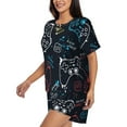 thumbnail image 2 of Kdxio Joystick Gamepad Print Pajamas Sets for Women Short-Sleeved Pjs with Lounge Shorts Two Piece Sleepwear S-4XL, 2 of 8