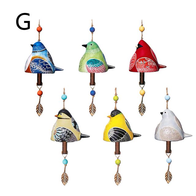 Plaster Bird Song Bell - Outdoor Decor, 45cm Length, Vibrant Color Options