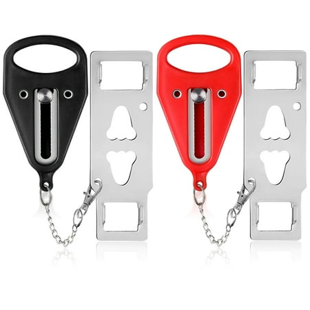 Portable Door Lock-2 Pack Solid Heavy Duty Extra Lock for Additional Privacy and Safety in Hotel,Apartment,and Prevent Unauthorized Entry in Traveling, AirBNB, Apartment and College