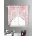 thumbnail image 3 of Coastal Pink Swag Valances for Windows, Ocean Coral Starfish Shell Modern Sea Rod Pocket Sheer Valances for Small Windows, Swag Toppers Light Filtering for Kitchen Living Room 2 Panels 36''x36'', 3 of 6