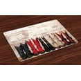 thumbnail image 1 of Ambesonne American Place Mats Set of 4, Rustic Wild West Boots, Standard Size, Beige Red Black, 1 of 4