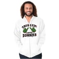 thumbnail image 4 of This Guy Loves Zombie Dead Hands Men's Big & Tall Graphic Zip Up Hoodie Brisco Brands 2X, 4 of 5