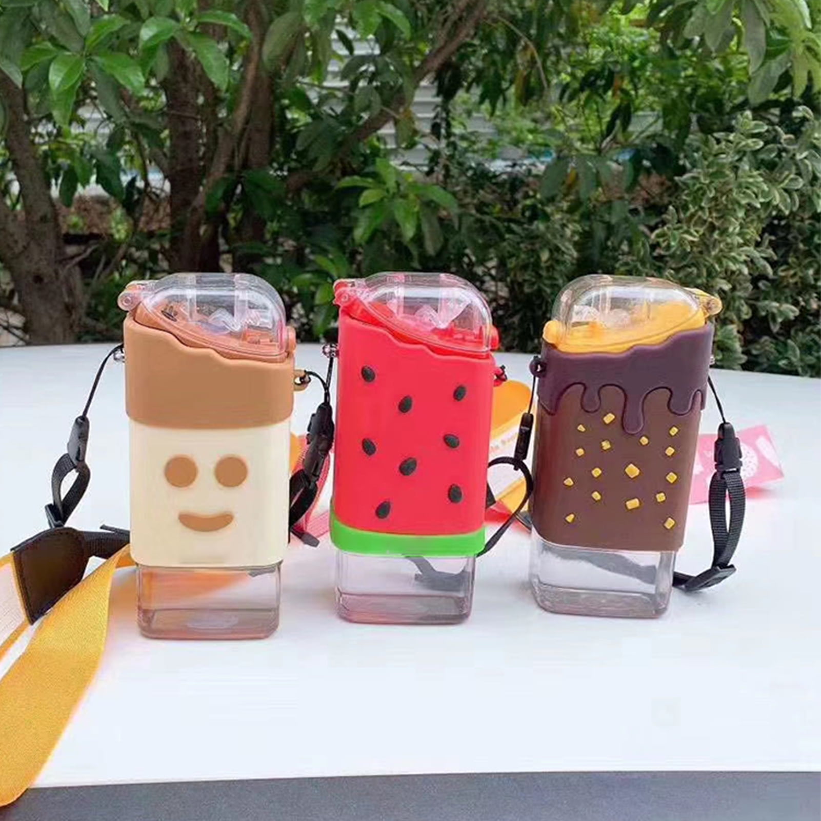 3 Pieces Cute Water Bottles with Straws Creative Kawaii Camera Shaped Ice  Cream Bar Watermelon Adjus…See more 3 Pieces Cute Water Bottles with Straws