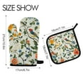 thumbnail image 2 of Yayeee Oven Mitts and Pot Holder Set of 2 Heat Resistant Kitchen Gloves Baking Hot Pad, Light Green Floral Pattern, 2 of 5