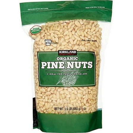 Kirkland Signature Organic Pine Nuts 1 Pack, Resealable Bag - 1.5 Lbs