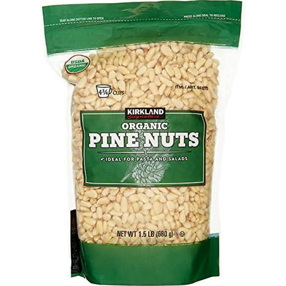 Kirkland Signature Organic Pine Nuts 1 Pack, Resealable Bag - 1.5 Lbs