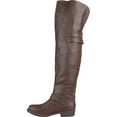 thumbnail image 3 of JOURNEE COLLECTION Womens Brown Wide Calf Kane Round Toe Block Heel Zip-Up Riding Boot 8.5 WC, 3 of 6