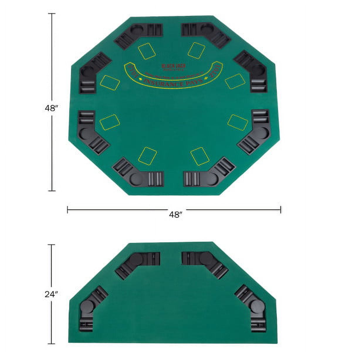 48-Inch Poker Table Top and 500 Chips Set – Foldable Topper with Space for 8 Players and Poker Chip Set with Case, Cards, and More by Trademark Poker
