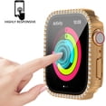 thumbnail image 3 of 6 Pack Bling Diamond Case Compatible Apple Watch Series 8 7 Screen Protector 45mm, Hard PC Sparkling Crystal Rhinestone Protective Face Cover with Build in Tempered Glass for iWatch 8 7, 3 of 5