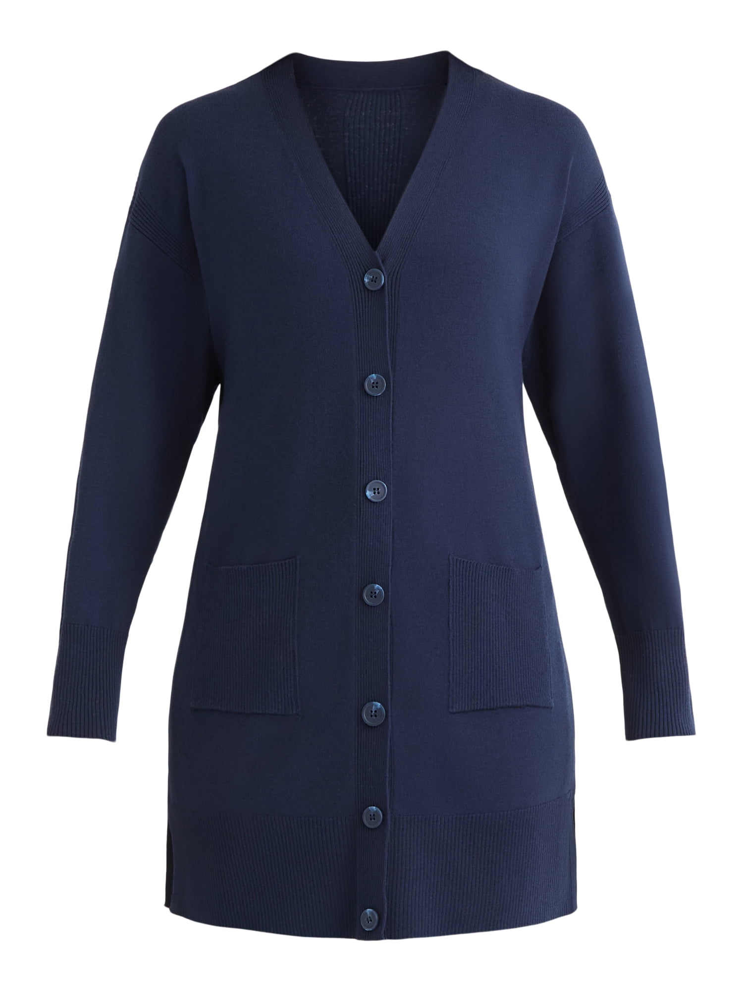 Time and Tru Women's Longline Button Front Cardigan Sweater