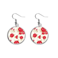 thumbnail image 1 of Boucles d'Oreilles Pendantes en Argent avec Dessin de Rose Rouge pour Femme, 1 of 3