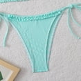 thumbnail image 6 of Glisme Green Bikini Sets For Women Striped Bikini Plunging Triangle Top And Tied Back Bottoms For Swimwear For Swimsuit Party, 6 of 6