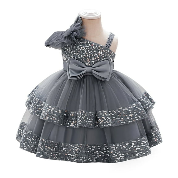 miqiaikids Toddler Off Shoulder Princess for Baby Girl Dress Sequin Party Dresses Gown,Sizes 0-4Y
