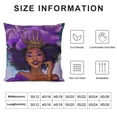 thumbnail image 5 of Nawypu Afro Black Girl with Purple Hair Hold Pillow (No Insert Include) Double Side Design Bolster Pillowcase,for Car,Cushion Couch,Sofa,Bed Cover Home Decorative Cushion Cover, 5 of 5